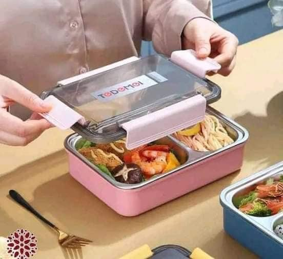 Tedemei Stainless Steel Lunch Box with 3 Compartments (1.2 L)