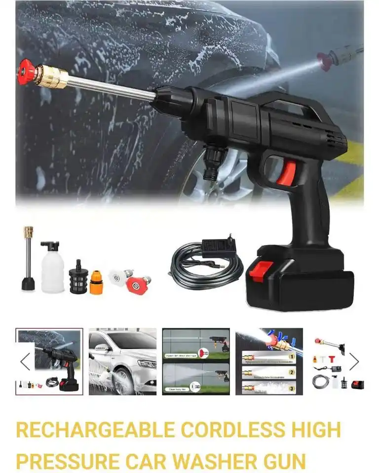 RECHARGEABLE CORDLESS HIGH PRESSURE CAR WASHER GUN