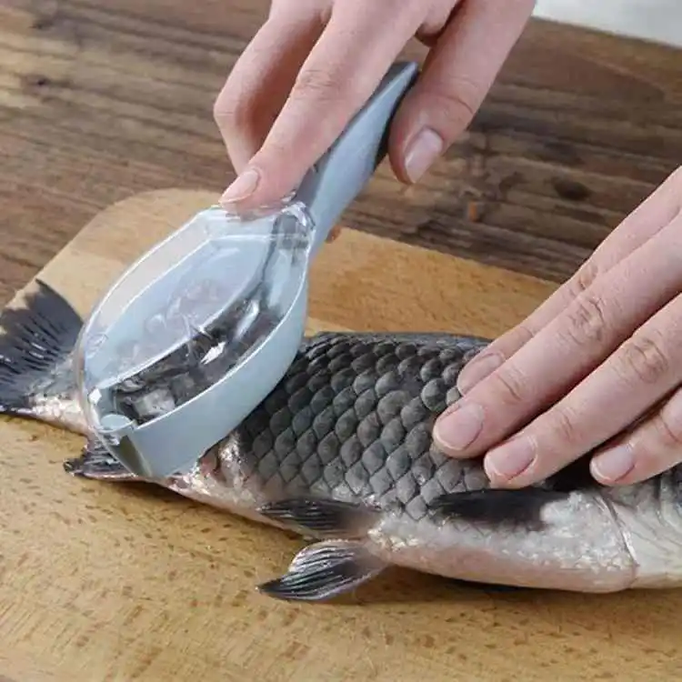 Fish Clean Scales with Cover fish scaler scraper remover fish skin brush scraping fishing